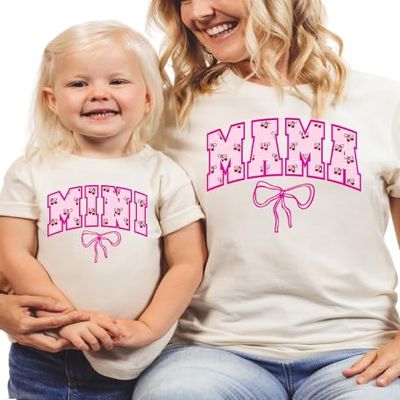 Coquette Mama and Mini Shirts, Mommy, and Me Outfits, Mother and Daughter Matching Shirts, Mommy and Girl Mothers Day Gift, Baby Shower Gift, Baby Girl Onesie Gift, Aesthetic Preppy Outfit