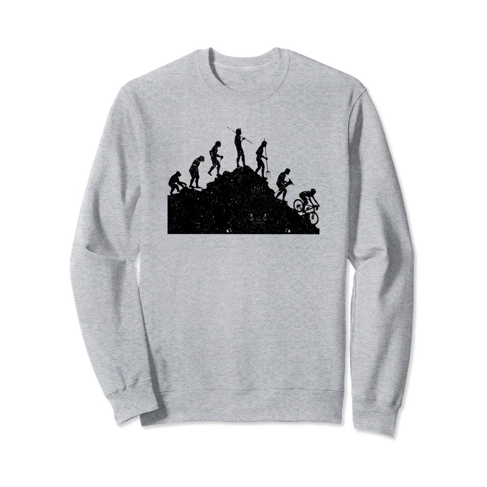 Mountain Biking Evolution Vintage MTB Bicycle Bike Rider Sweatshirt