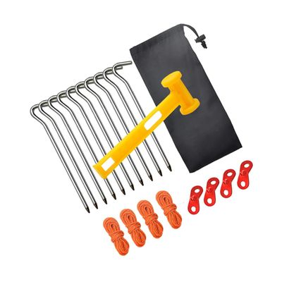 BCOATH Camping Tent Tarps Gear Assorted Accessories Including Tighteners Nails Reflective Ropes and Aluminum Alloy Pegs