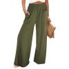 NineFit Basics Women's Casual Loose Wide Leg Pants Yoga Sweatpants Comfy High Waisted Sports Athletic Lounge Trousers with Pockets Army Green, Small view 2