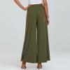 NineFit Basics Women's Casual Loose Wide Leg Pants Yoga Sweatpants Comfy High Waisted Sports Athletic Lounge Trousers with Pockets Army Green, Small view 3