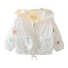 Girls Summer Butterfly Print Long Sleeve Coat Sun Protective Hooded Zipper Pocket Outwear Girls (White, 6-12 Months) view 1
