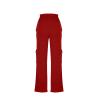 Yoga Flare Leggings Womens Relaxed Fit Soft Bootcut Cargo Yoga Pants Workout Leggings Pocketed Joggers Gym Sweatpants Red view 3