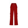 Yoga Flare Leggings Womens Relaxed Fit Soft Bootcut Cargo Yoga Pants Workout Leggings Pocketed Joggers Gym Sweatpants Red view 4