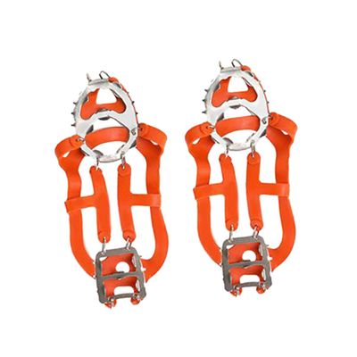 LIFKOME Outdoor Teeth Crampons Ice Cleat Spikes for Hiking Climbing Walking Durable Stainless for Winter Traction Orange