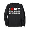 I Love My Hot Asian Boyfriend Red Heart BF Valentines Couple Long Sleeve T-Shirt view 1