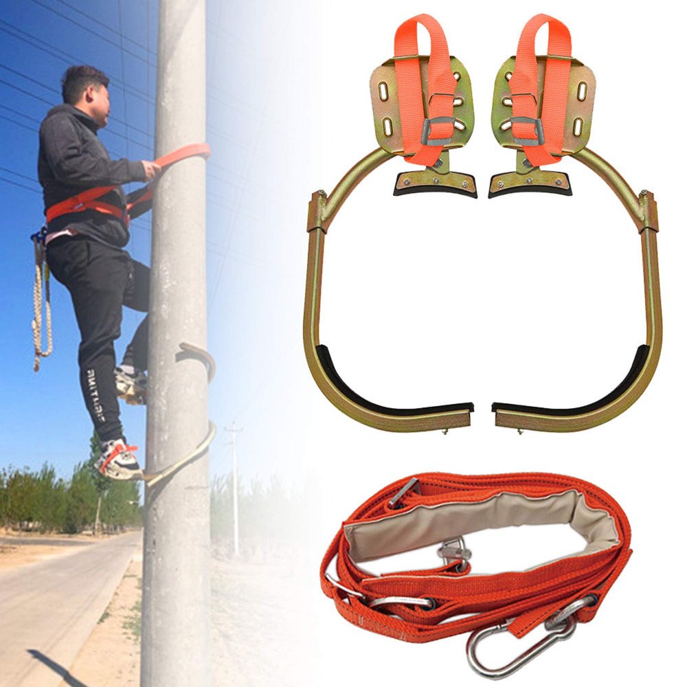 Tree Climbing Gear for Tree Work, Simple to Use Climbing Tool with Seat Belt, Stainless Steel Pole Climbing Spikes, Outdoor Sports Supplies, Working at Heights,400model