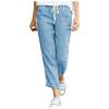 GOKKILRW Womens Cotton Linen Cropped Pants Solid Color Wide Leg Baggy Capri Pants Flowy Palaazo Summer Lounge Pants Tall High Waisted Drawstring Pants view 1
