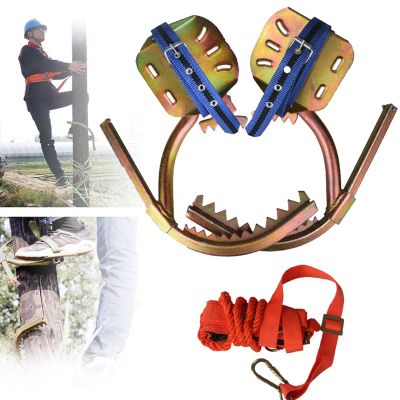 Pole Climbing Spikes, Tree Climbing Gear with Safe Belt, Adjustable Tree Climbing Spikes for Climbing Hunting Observation Picking Fruit,400model