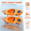 VEVOR Freestanding Kayak Storage Rack, Kayak Stand for 4 Kayak Canoe Paddleboard, Heavy-duty Steel Kayak Hanger Holder with Padded Arms and Adjustable Width, 220LBS Max Load, for Indoor Outdoor Garage view 3