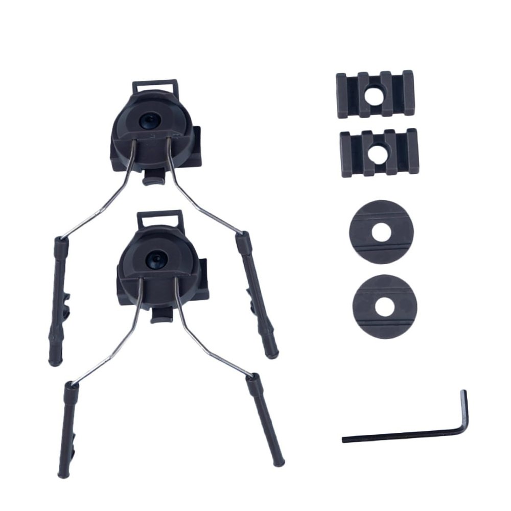 Fast Rail Helmet Adapter for Headset, Black Plastic Metal Mount