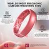 Egnaro Women's Bridal Rings Sets, Inner Arc Ergonomic Breathable Design Silicone Rubber Wedding Bands view 2