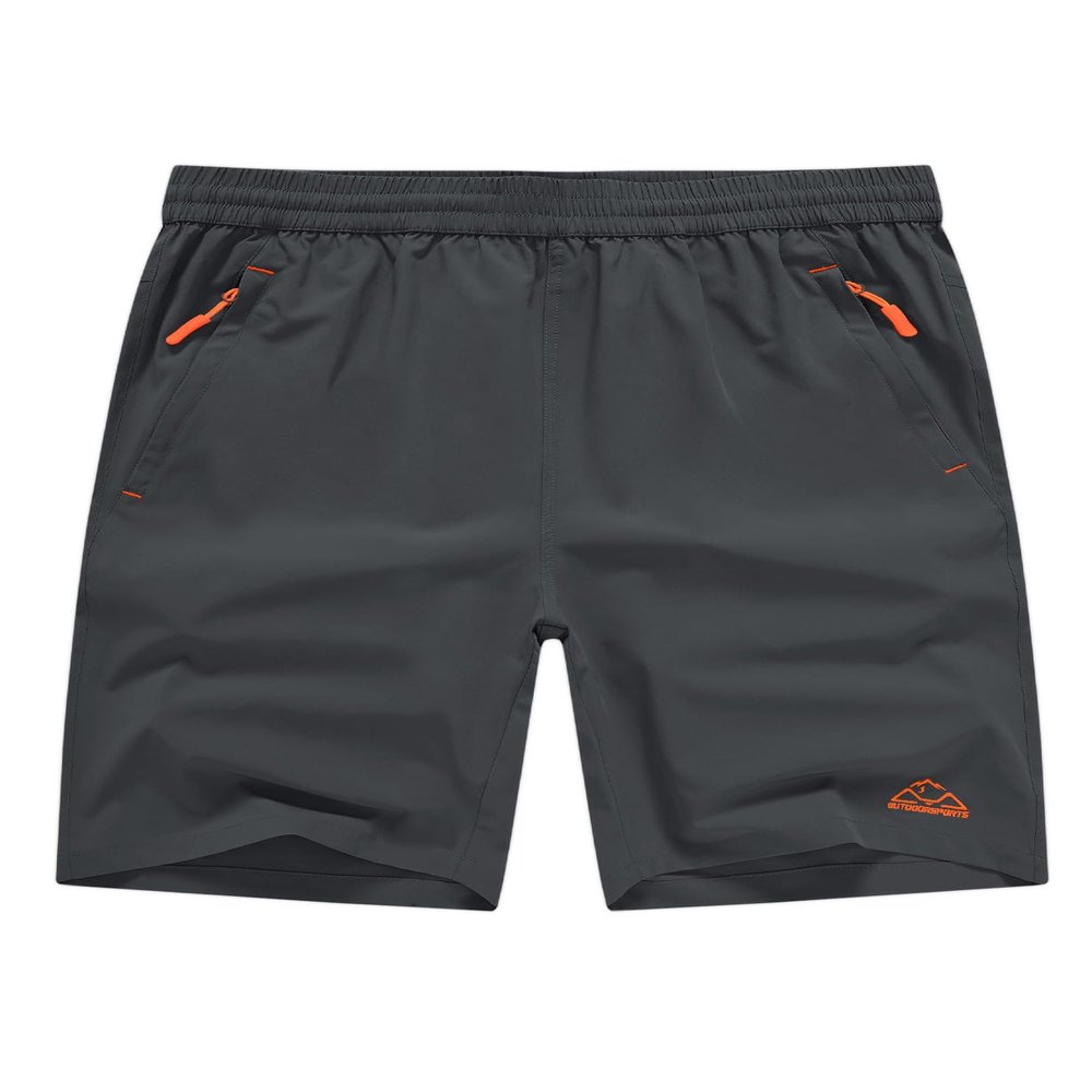 TBMPOY Men's Shorts 9" Hiking Running Shorts Zipper Pockets Athletic Outdoor Sports Gym Workout Short 4 Pockets Cool Grey XL