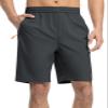 TBMPOY Men's Shorts 9" Hiking Running Shorts Zipper Pockets Athletic Outdoor Sports Gym Workout Short 4 Pockets Cool Grey XL view 2