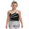 Hansber Kids Girls 3Pcs Gymnastics Outfits Sleeveless Ballet Dance Leotard Athletic Biketard Unitard with Shorts Set Silver 8 view 1