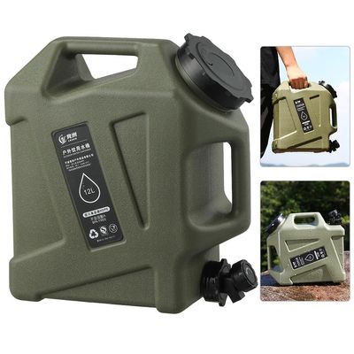 ALINUOYQ 3.2 Gallon(12L) Water Containers With Spigot, Camping Water Tank No Leakage Portable Water Jug, Multifunction Emergency Water Storage Container For Outdoor Hiking Camping Picnic Supplies