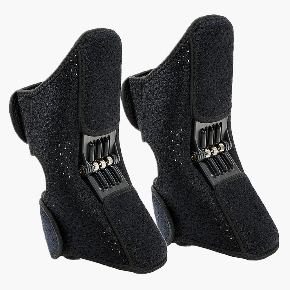 TANGABA Joint Support Knee Braces 2 Pack(Upgraded), Non-Slip Support Brace for Men Women, Knee Pain Relief Brace Powerful Rebound Spring Force Protection Booster for Climbing, Squat, Volleyball-Black