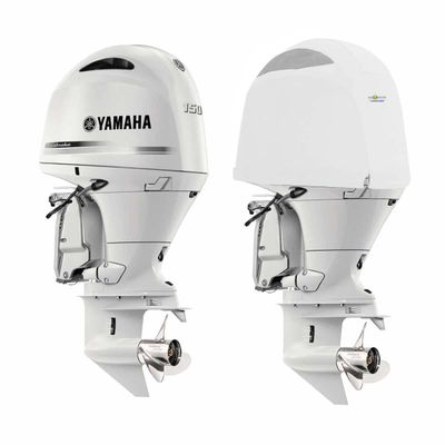 Oceansouth Custom Fit Vented Covers for Yamaha Outboard Engine (White, F150D-F200F 4CYL 2.8L (From 2015 up to 2022))