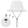 Bucket hat for Women Men Waterproof Wide Brim Sun Hats Foldable Boonie Safari Fishing Hiking Beach Hats White view 2