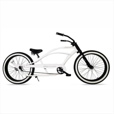 MICARGI Bronco3.0 26/29 Inch Beach Cruiser Bike for Men, Steel Frame,1/7 Speed, Hi-Rise Handlebar, Three Piece Cranksets,Fat Tire Bike, Mens Bike, Complete Cruiser Bikes (26" White)