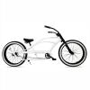 MICARGI Bronco3.0 26/29 Inch Beach Cruiser Bike for Men, Steel Frame,1/7 Speed, Hi-Rise Handlebar, Three Piece Cranksets,Fat Tire Bike, Mens Bike, Complete Cruiser Bikes (26" White) view 1