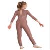 Miutii Kids Girls Full Body Long Sleeve Gymnastics Leotard Sparkly Bodysuit Dance Figure Skating Unitards Jumpsuit Dusty Pink 6 Years view 2