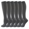 IMAGERIO 6 Pairs Compression Socks for Women and Men Circulation, 20-30 mmhg Knee High Best Support for Athletic Running, Cycling, Hiking, Medical, Nurse, Recovery -Gray (XXL) view 1