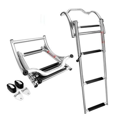 3 Step Stainless Steel Telescoping Ladder for Rib and Inflatbale Boats