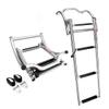3 Step Stainless Steel Telescoping Ladder for Rib and Inflatbale Boats view 1