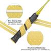 PATIKIL 43.3" Tennis Racket Grip Tape, 5 Pack Anti Slip PU Badminton Overgrip New Racquet Grip Absorbs Sweat Dots Tape with Raised Ridges for Baseball Pickleball Paddle, Yellow view 3