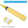 PATIKIL 43.3" Tennis Racket Grip Tape, 5 Pack Anti Slip PU Badminton Overgrip New Racquet Grip Absorbs Sweat Dots Tape with Raised Ridges for Baseball Pickleball Paddle, Yellow view 4