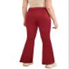 Girl's Athletic Leggings Cross High Waisted Flare Pants Yoga Bootcut Pants Solid Color Full Length Bell Bottoms view 3
