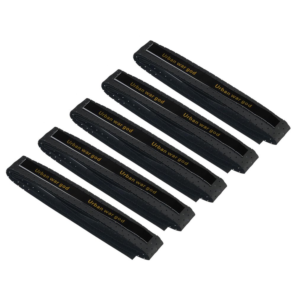 PATIKIL 43.3" Tennis Racket Grip Tape, 5 Pack Anti Slip PU Badminton Overgrip New Racquet Grip Absorbs Sweat Dots Tape with Raised Ridges for Baseball Pickleball Paddle, Black