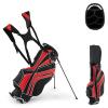 ULTIMATE Golf Stand Bag, 6 Way Top Dividers Golf Bag w/Pockets & Cooler Bag, Lightweight Portable Golf Club Bag w/Dual Shoulder Strap & Rain Hood, Golf Carry Bag for Women & Men (Red) view 1