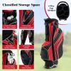 ULTIMATE Golf Stand Bag, 6 Way Top Dividers Golf Bag w/Pockets & Cooler Bag, Lightweight Portable Golf Club Bag w/Dual Shoulder Strap & Rain Hood, Golf Carry Bag for Women & Men (Red) view 3