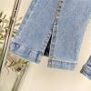 Infant Kids Girls Jeans Elastic Slim Vintage Casual Flared Pant Daily Wearing High Waist Elastic (Blue, 6-7 Years) view 3