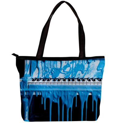 The Tote Bag For Women,Purses For Women,Handbags For Women,Blue Painted Old Piano Key Handbags