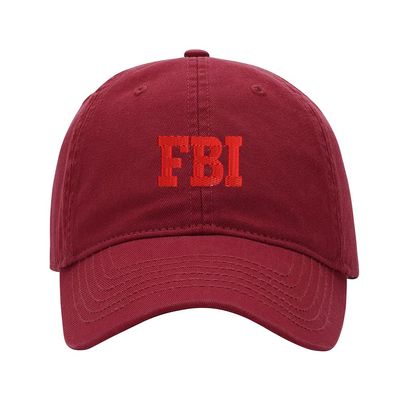 Baseball Cap Men Women FBI Embroidered Unisex Classic Adjustable Strapback Dad Hat (7 1/2,Red)