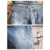 NineFit Basics Men Patchwork Denim Shorts Classic Cargo Jeans Short-Pant with Pocket Male Stretchy Slim Fit Retro Jean Shorts (32,Blue) view 4