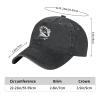 Joisbs American Flag Bass Fishing Stylish Washed Denim Baseball Cap - Adjustable Unisex Dad Hat view 2