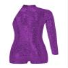 Xnihocha Kids Girls Sparkly Sequin Gymnastics Leotard One Shoulder Long Sleeve Biketard One Piece Ballet Dance Outfits Purple 8 Years view 2