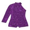 Xnihocha Kids Girls Sparkly Sequin Gymnastics Leotard One Shoulder Long Sleeve Biketard One Piece Ballet Dance Outfits Purple 8 Years view 3