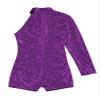Xnihocha Kids Girls Sparkly Sequin Gymnastics Leotard One Shoulder Long Sleeve Biketard One Piece Ballet Dance Outfits Purple 8 Years view 4