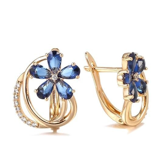18k Rose Gold Plated Latest Fancy Stylish Copper Zircon Bali Earrings for Women and Girls,Clip on, For All occasion.