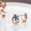 18k Rose Gold Plated Latest Fancy Stylish Copper Zircon Bali Earrings for Women and Girls,Clip on, For All occasion. view 2