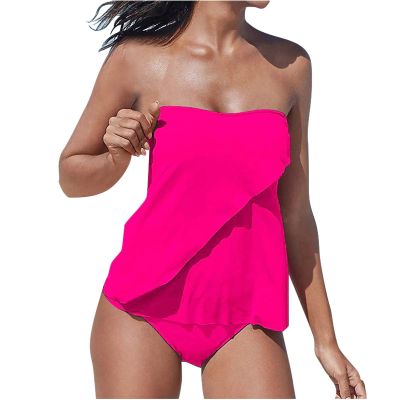 XUNRYAN 2024 Womens 2024 Tankini Swimsuit Tummy Control Flowy Swimwear Two Piece Bathing Suits Swim Tank Top with Boy Shorts