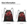 GFLFMXZW Red and Black Rose Drawstring Backpack for Women Men Drawstring Bags Cinch Bags Draw String Bag Casual Gym Bag view 4