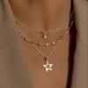Andelaisi Boho Layered Star Necklace Choker Silver Star Choker Necklace Vintage Mini Star Pendant Necklace Multilayer Star Chain Necklace Jewelry for Women view 2