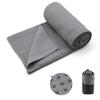 Eunzel Yoga Towel,Hot Yoga Mat Towel with Grip Dots Sweat Absorbent Non-Slip for Hot Yoga, Pilates and Workout 24" x72", Dark Gray view 1