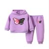 Hansber Kids Girls Hoodies Tracksuit Sweatsuit Pullover Hooded Sweatshirt and Jogger Pants 2 Piece Sports Set Purple 5-6 view 1